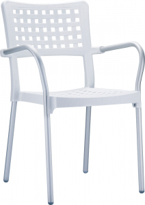 Кресло пластиковое Siesta Contract Gala алюминий, полипропилен белый Фото 1