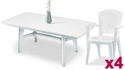 Комплект пластиковой мебели SCAB GIARDINO President 1800 Super Elegant Monobloc пластик белый Фото 1