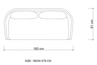 Диван двухместный с подушками SNOC Gemma алюминий, роуп, ткань Фото 2