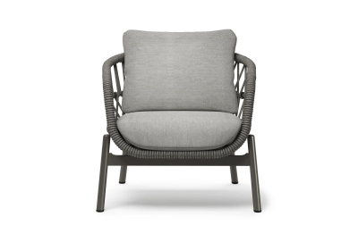 Кресло плетеное с подушкой SNOC Gemma алюминий, роуп, ткань Фото 3