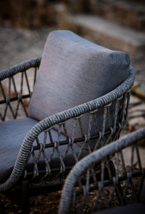 Кресло плетеное с подушкой SNOC Gemma алюминий, роуп, ткань Фото 7
