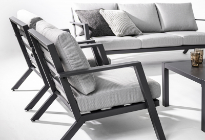 Комплект металлической лаунж мебели Garden Relax Harley алюминий, олефин антрацит, серый Фото 7