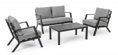Комплект металлической лаунж мебели Garden Relax Harley алюминий, олефин антрацит, серый Фото 1