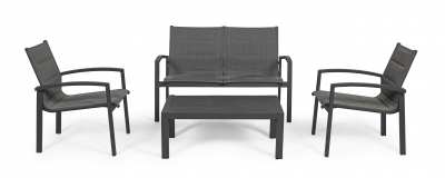 Комплект металлической лаунж мебели Garden Relax Laiken алюминий, текстилен антрацит, темно-серый Фото 3