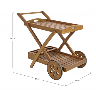 Столик деревянный сервировочный Garden Relax Noemi Trolley акация коричневый Фото 2