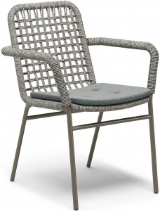 Кресло плетеное с подушкой SNOC Chleo алюминий, роуп, ткань Фото 1