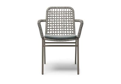 Кресло плетеное с подушкой SNOC Chleo алюминий, роуп, ткань Фото 3
