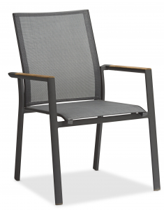 Кресло текстиленовое BraFab Andy алюминий, тик, текстилен антрацит Фото 1