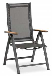 Кресло текстиленовое складное BraFab Andy алюминий, тик, текстилен антрацит Фото 1
