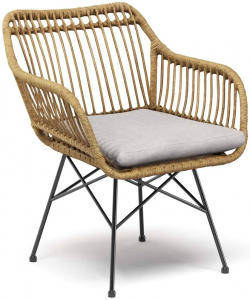 Кресло плетеное с подушкой SNOC Clint алюминий, искусственный ротанг, ткань Фото 1