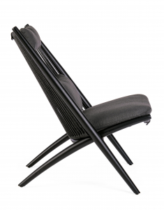 Лаунж-стул плетеный с подушками Garden Relax Aloha алюминий, роуп, ткань черный, темно-серый Фото 3