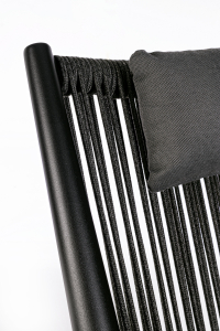 Лаунж-стул плетеный с подушками Garden Relax Aloha алюминий, роуп, ткань черный, темно-серый Фото 6
