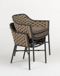 Кресло плетеное с подушками Tagliamento Torino алюминий, роуп, акрил тортора Фото 3