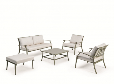 Кресло с подушками Ethimo Elisir сталь, акрил серый, белый Фото 4