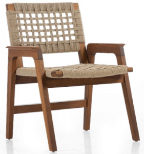 Кресло деревянное плетеное WArt Dublin ироко, роуп Фото 2