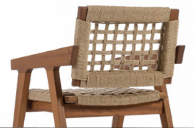 Кресло деревянное плетеное WArt Marino ироко, роуп Фото 3