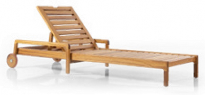 Шезлонг-лежак деревянный с матрасом WArt Verda ироко, ткань Etisilk Фото 4