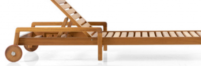 Шезлонг-лежак деревянный с матрасом WArt Verda ироко, ткань Etisilk Фото 3