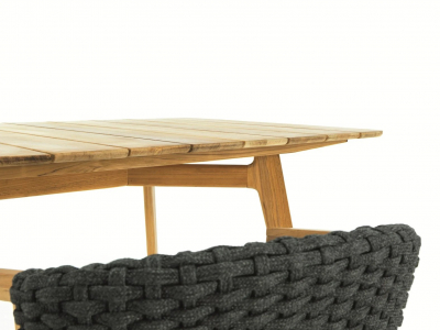 Стол деревянный обеденный Ethimo Knit тик натуральный Фото 8