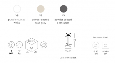 Подстолье металлическое Scab Design Cross чугун, сталь белый Фото 2