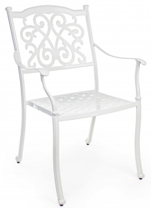 Кресло обеденное металлическое Garden Relax Ivrea алюминий белый Фото 1