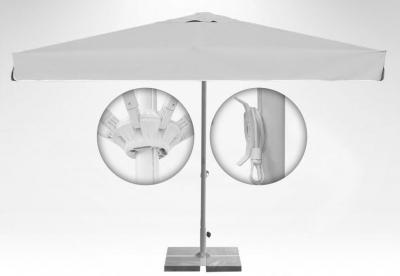 Зонт профессиональный THEUMBRELA SEMSIYE EVI Avocado алюминий, полиэстер белый, бежевый Фото 8