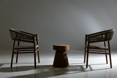 Кресло деревянное плетеное WArt Monaco ироко, роуп Фото 4