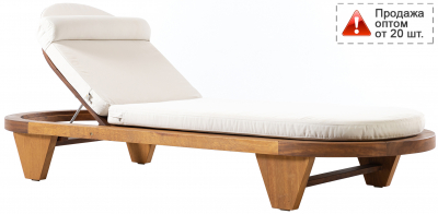 Шезлонг-лежак деревянный с матрасом WArt Spain ироко, ткань Etisilk Фото 1