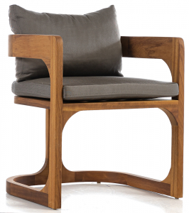 Кресло деревянное с подушками WArt Paris ироко, ткань Etisilk Фото 2