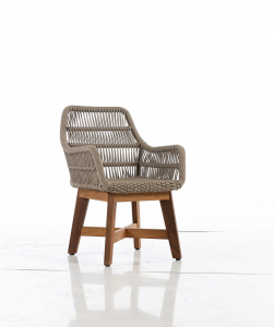 Кресло плетеное с подушкой WArt London ироко, роуп, ткань Etisilk Фото 3