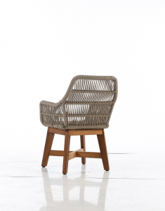 Кресло плетеное с подушкой WArt London ироко, роуп, ткань Etisilk Фото 4