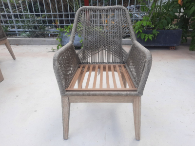 Кресло деревянное плетеное Tagliamento Belle акация, алюминий, роуп, полиэстер натуральный Фото 7