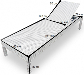 Шезлонг-лежак плетеный Tagliamento GS925 алюминий, искусственный ротанг белый Фото 2