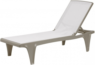 Шезлонг-лежак пластиковый Scab Design Tahiti технополимер, текстилен тортора, белый Фото 1