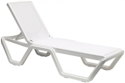 Шезлонг-лежак пластиковый Scab Design Vela технополимер, текстилен белый Фото 1