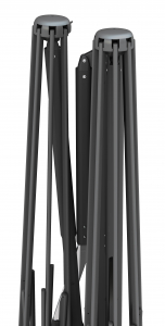 Зонт профессиональный двухкупольный Scolaro Galaxia Dual V Carbon алюминий, акрил антрацит, серебристо-серый Фото 6