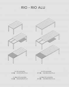 Стол металлический раздвижной Nardi Rio Alu 140 Extensibile  алюминий тортора Фото 4