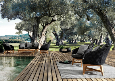 Диван плетеный с подушками Garden Relax Coachella тик, олефин натуральный, антрацит Фото 12