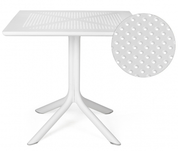 Стол пластиковый обеденный Nardi Clip 80 стеклопластик белый Фото 1