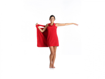 Полотенце-халат, размер L Lavatelli Kanguru smartowel красный Фото 2