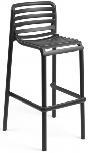 Стул пластиковый барный Nardi Doga Stool стеклопластик антрацит Фото 1