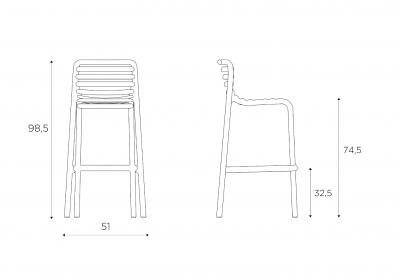 Стул пластиковый барный Nardi Doga Stool стеклопластик антрацит Фото 2