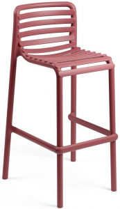 Стул пластиковый барный Nardi Doga Stool стеклопластик марсала Фото 1