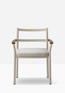 Кресло металлическое с подушкой PEDRALI Guinea алюминий, тик, текстилен, ткань песочный, бежевый Фото 8
