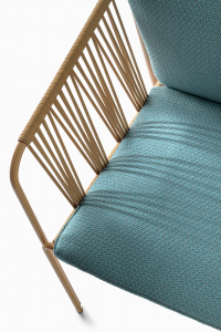 Кресло плетеное с подушками PEDRALI Nari сталь, роуп, ткань светло-коричневый, синий Фото 9
