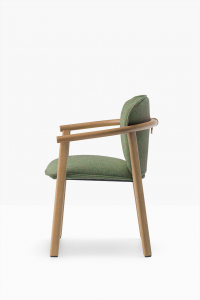 Кресло деревянное с подушкой PEDRALI Lamorisse Wood ясень, ткань орех, зеленый Фото 5