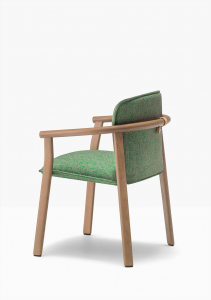 Кресло деревянное с подушкой PEDRALI Lamorisse Wood ясень, ткань орех, зеленый Фото 7