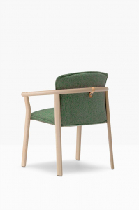 Кресло деревянное с подушкой PEDRALI Lamorisse Wood ясень, ткань беленый ясень, зеленый Фото 6