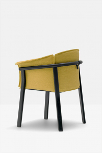 Кресло деревянное с подушкой PEDRALI Lamorisse Wood ясень, ткань черный ясень, желтый Фото 6