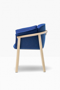 Кресло деревянное с подушкой PEDRALI Lamorisse Wood ясень, ткань беленый ясень, синий Фото 4